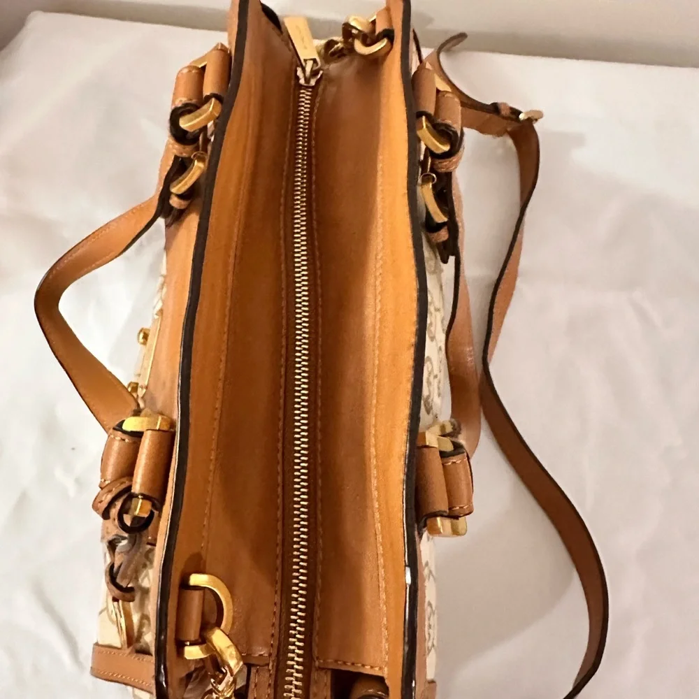 Michael Kors Cream and Tan Satchel